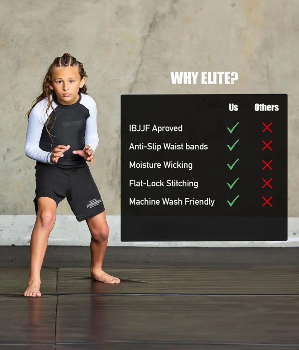 Standard White Long Sleeve No-Gi Kids BJJ Rash Guard Discount - Image 4