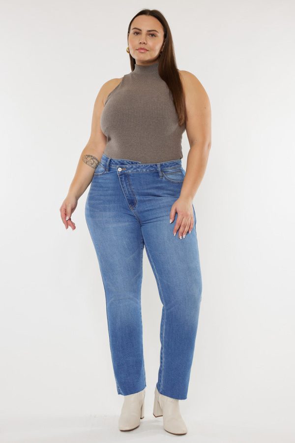 Lory High Rise Slim Straight Jeans (Plus Size) on Sale - Image 4