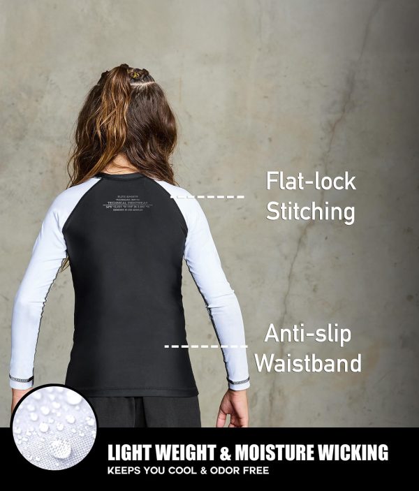 Kids  Standard White Long Sleeve Boxing Rash Guard Online - Image 3