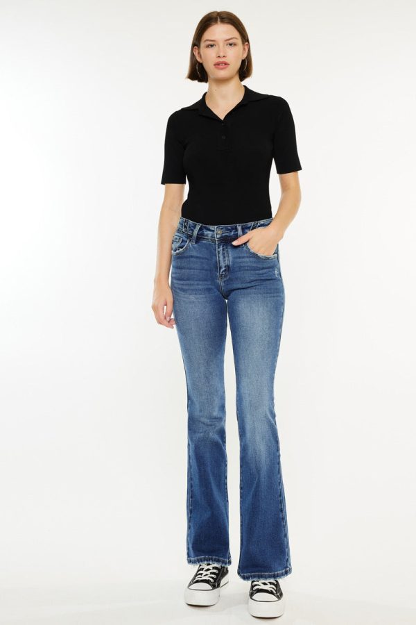 Marline Mid Rise Flare Jeans Hot on Sale - Image 3