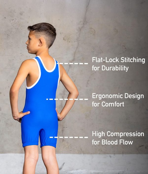 Standard Series Blue Kids Wrestling Singlet Cheap - Image 3