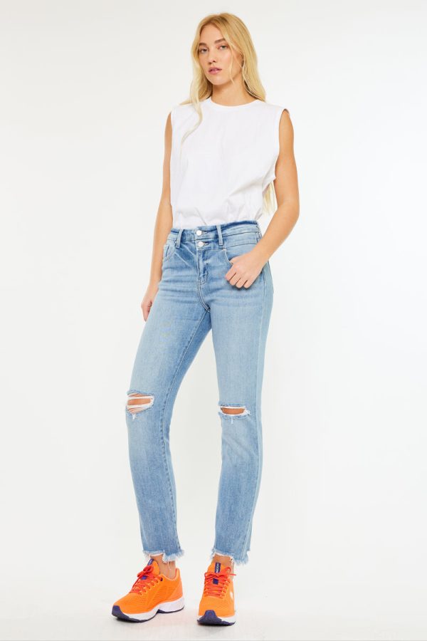 Clover High Rise Slim Straight Fit Leg Jeans on Sale - Image 3