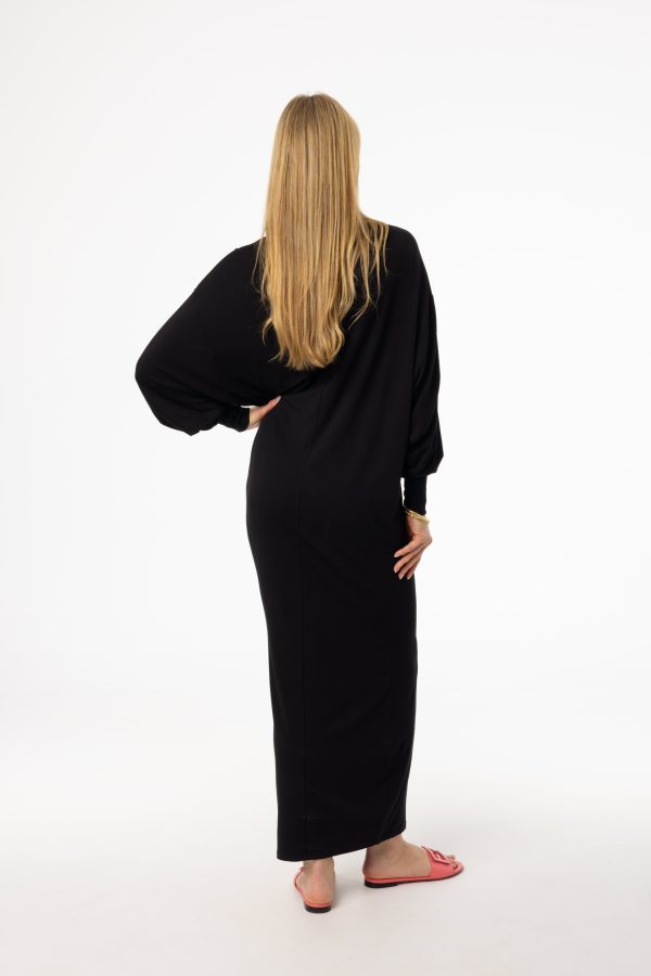 Black Oversized Dolman Sleeve Maxi Dress Online now - Image 3