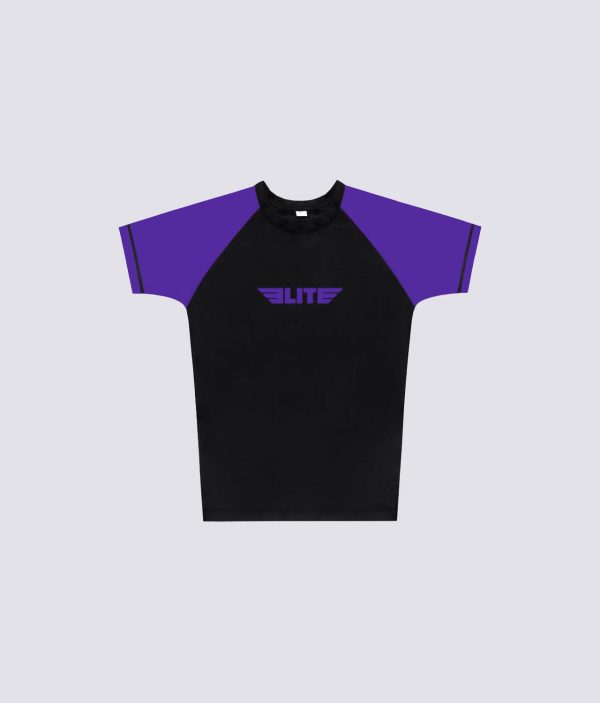 Women s Standard Purple Short Sleeve MMA Rash Guard For Discount - Image 4