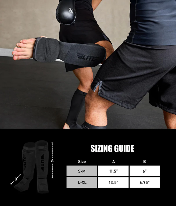 Adults  Standard Black Black MMA Shin Guards Online Sale - Image 5