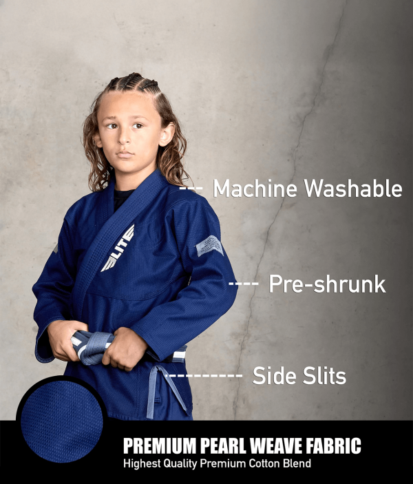 Core Navy Brazilian Jiu Jitsu Kids BJJ Gi Supply - Image 2