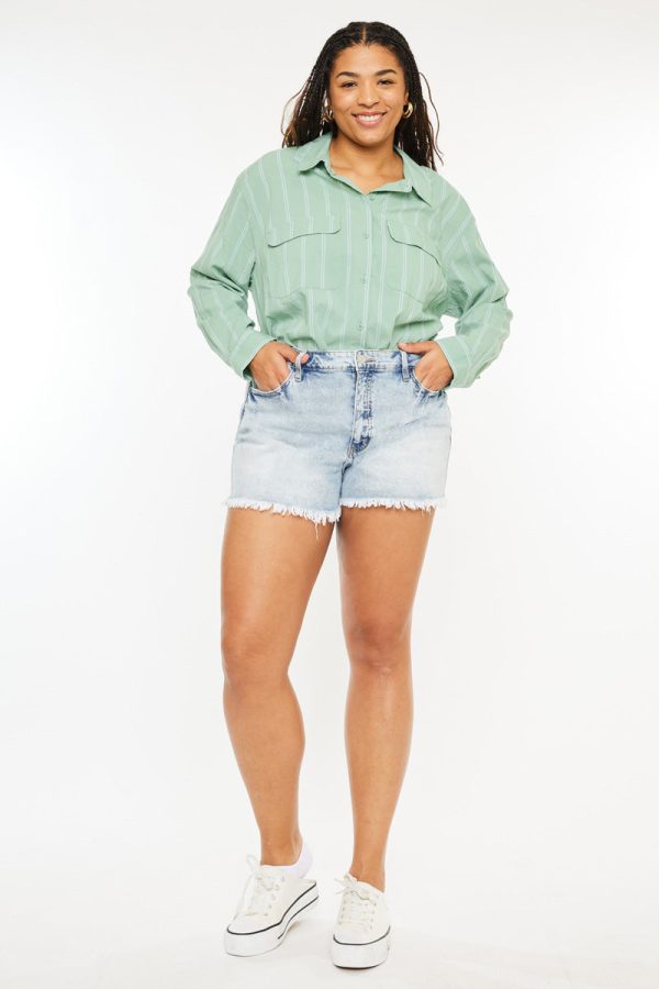 Anastasia High Rise Mom Shorts (Plus Size) For Sale - Image 3