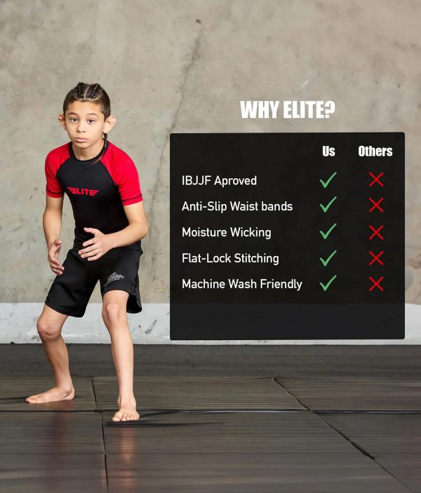 Kids  Standard Red Short Sleeve Training Rash Guard Supply - Image 4