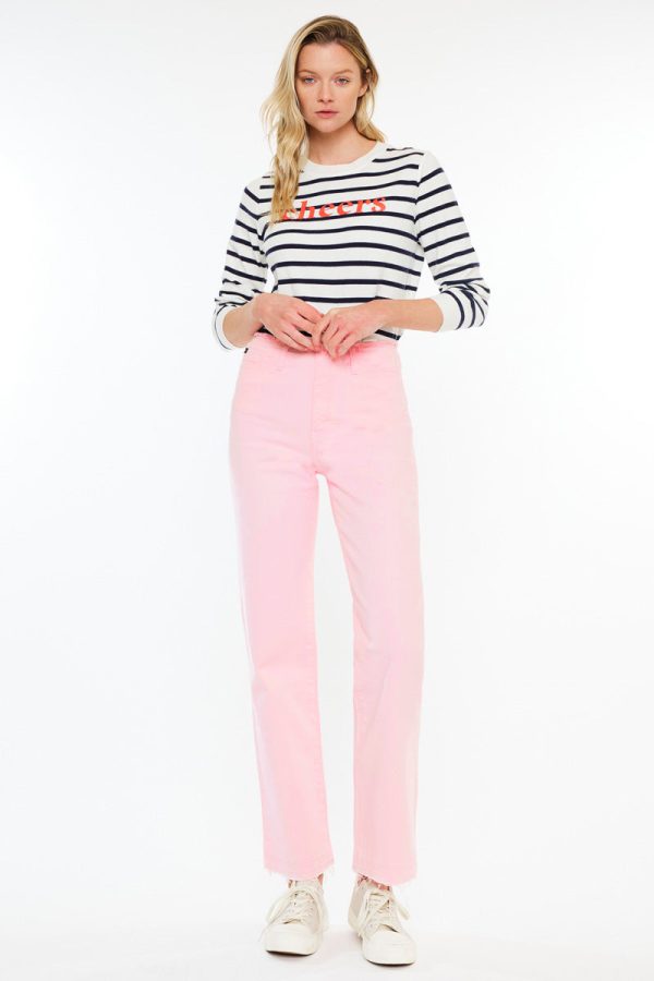 Sharon High Rise True Straight Jeans Hot on Sale