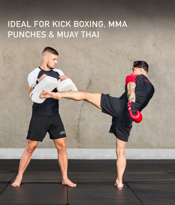 Adults Plain White Muay Thai Kick Pad For Sale - Image 4