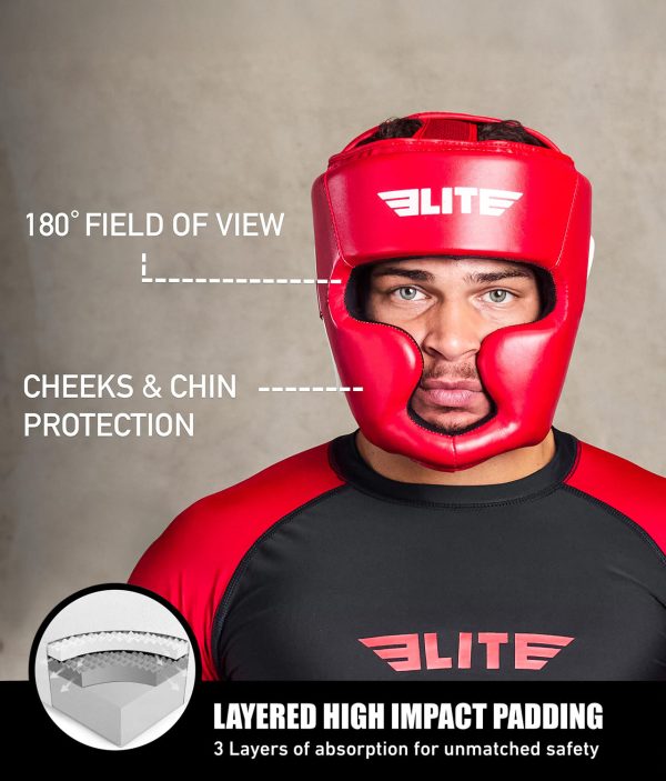 Adults  Essential Red Wrestling Headgear on Sale - Image 3