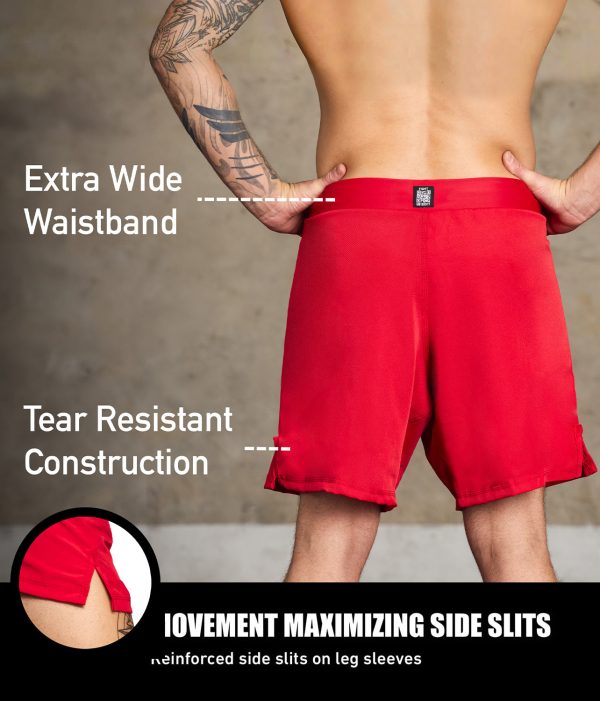 Men s Black Jack Red MMA Shorts Online now - Image 3