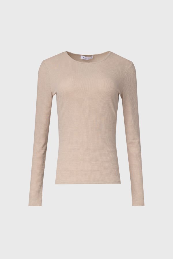 Bone Waved Round Neck Long Sleeve T Shirt For Discount - Image 5