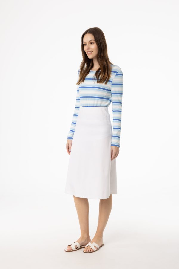 White Basic Skirt Hot on Sale - Image 2
