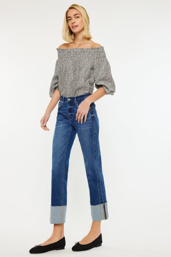 Gisela Mid Rise Crop Straight Jeans on Sale - Image 3