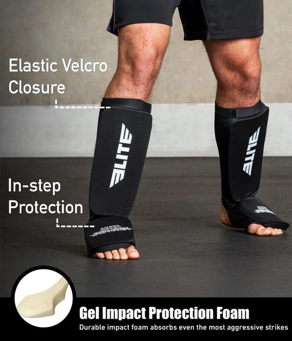 Adults  Standard Black Training Shin Guards For Discount - Image 2