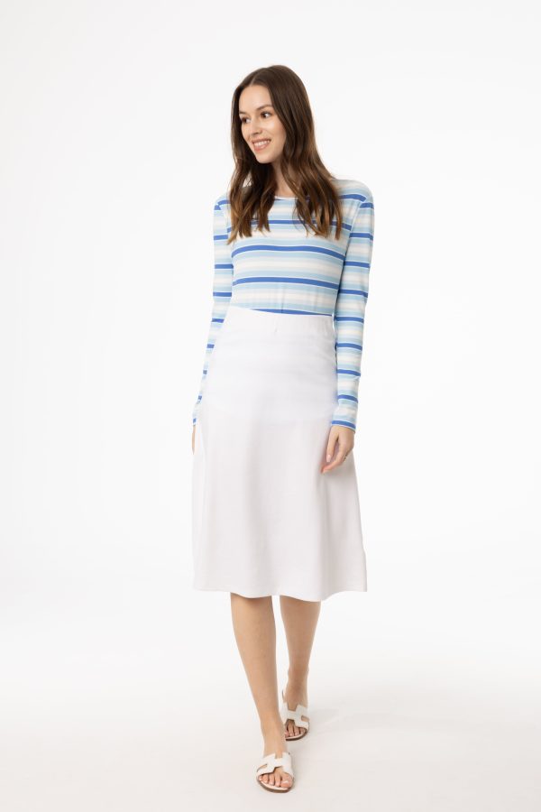 White Basic Skirt Hot on Sale - Image 4