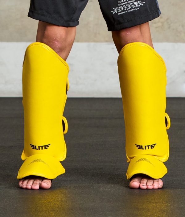 Kids  Plain Yellow Boxing Shin Guards : 7 to 10 Years Cheap