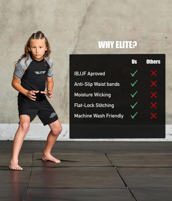 Kids  Standard Gray Short Sleeve Boxing Rash Guard For Discount - Image 4