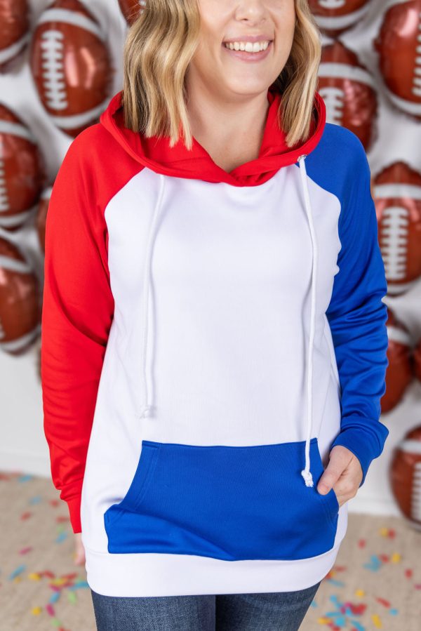 PREBOOK Cloud Colorblock Pullover - Red, White, and Blue Online