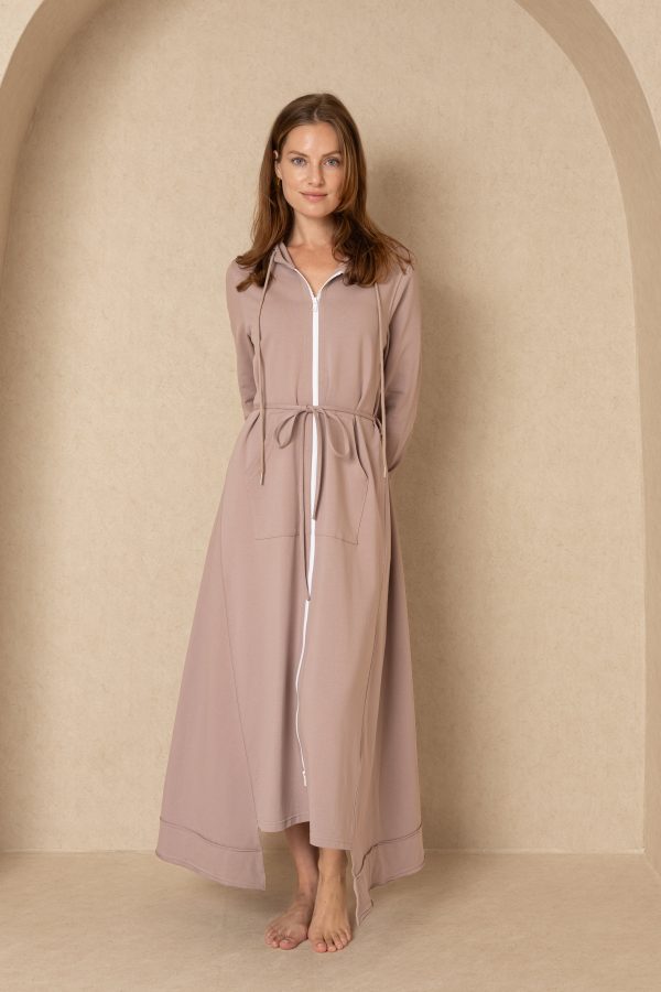 Mauve Maxi Sweatshirt Dress For Cheap