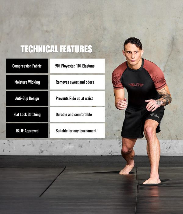 Men s Standard Brown Short Sleeve MMA Rash Guard Online Hot Sale - Image 4