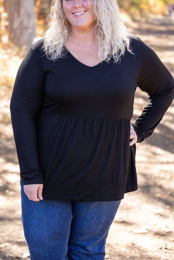 IN STOCK Long Sleeve Sarah Ruffle - Black FINAL SALE Online Sale - Image 2
