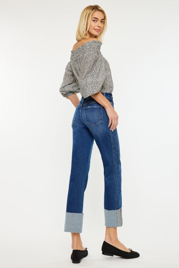 Gisela Mid Rise Crop Straight Jeans on Sale - Image 2