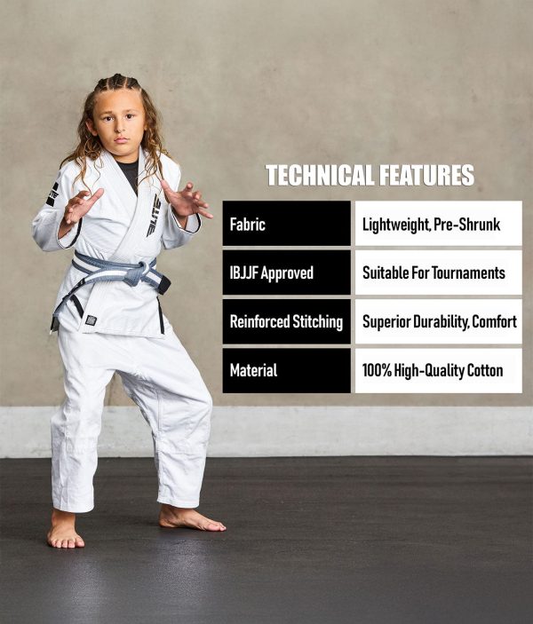 Brazilian Jiu Jitsu Kids BJJ Gray White Belt Online now - Image 3
