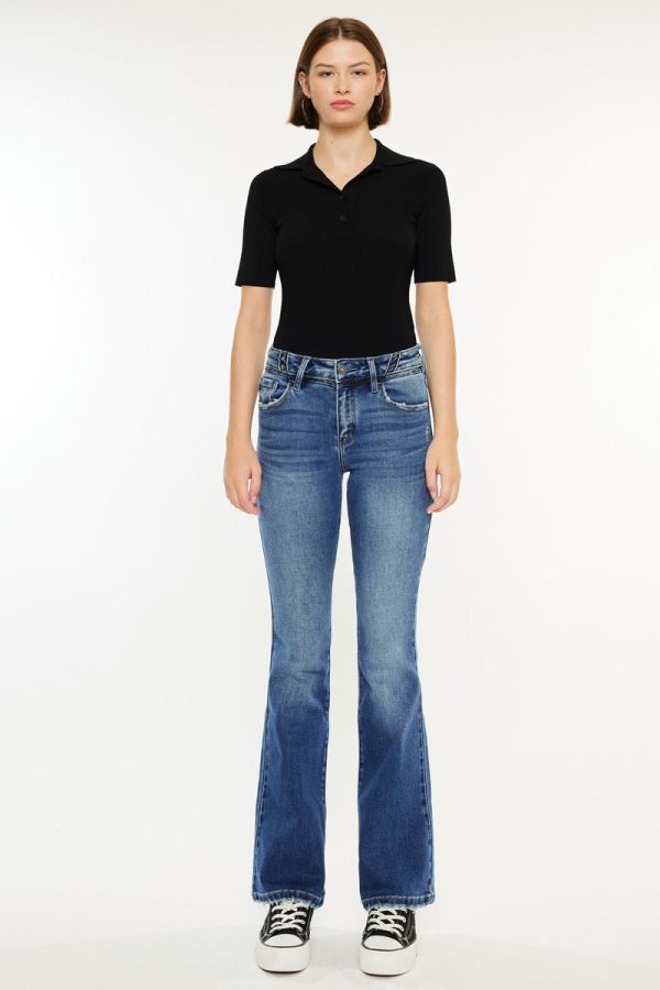 Marline Mid Rise Flare Jeans Hot on Sale - Image 5
