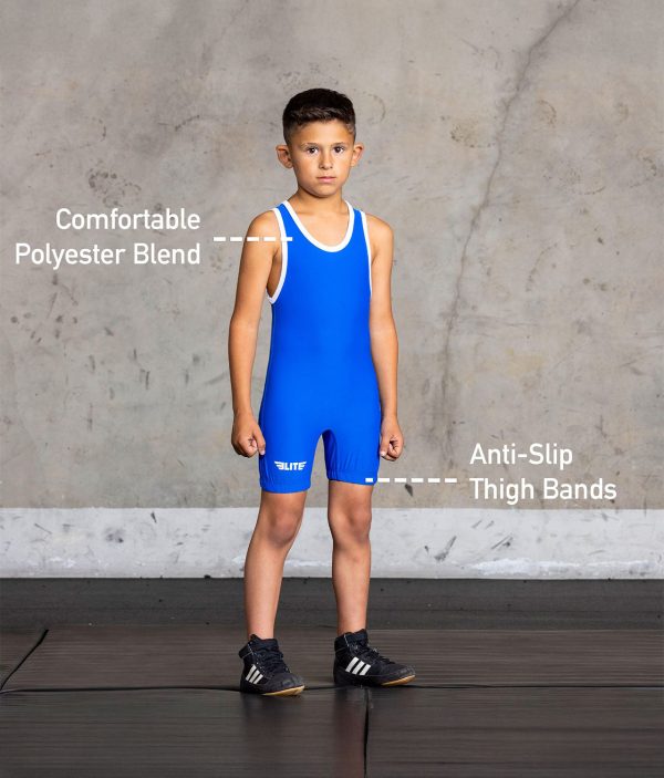 Standard Series Blue Kids Wrestling Singlet Cheap - Image 2