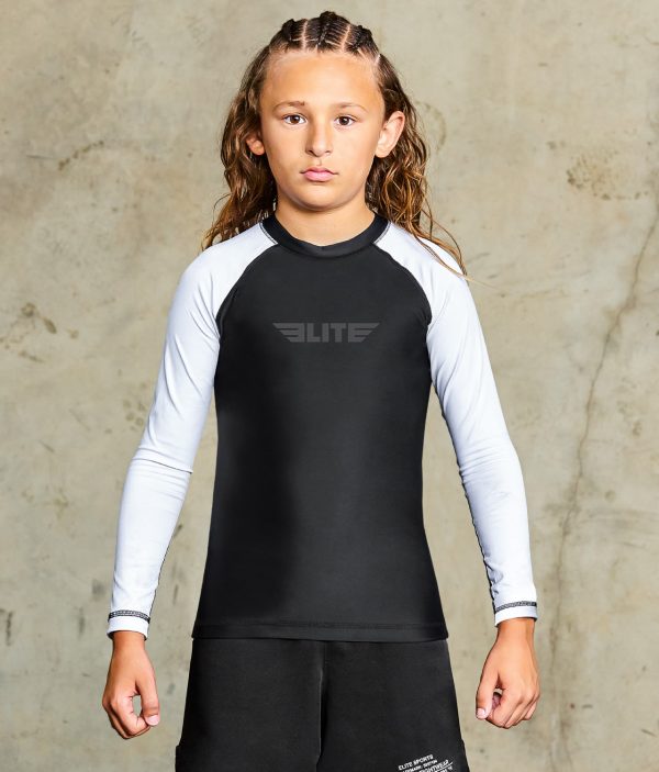 Kids  Standard White Long Sleeve Boxing Rash Guard Online