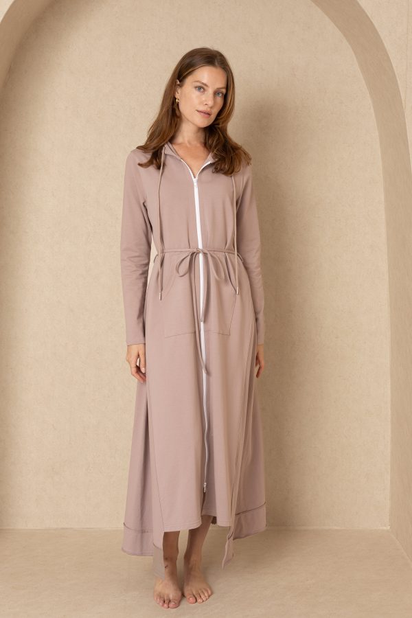 Mauve Maxi Sweatshirt Dress For Cheap - Image 3