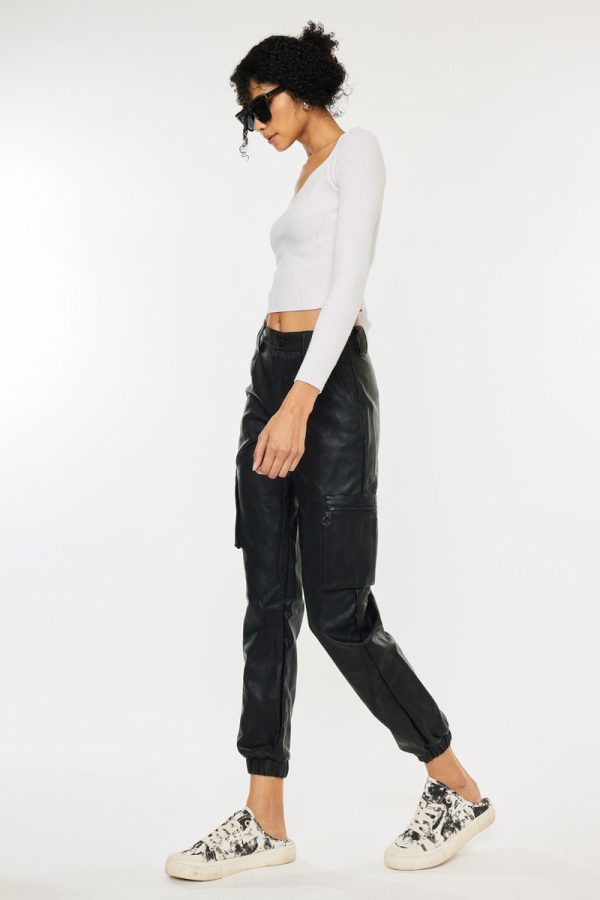 Rooney Ultra High Rise Faux Leather Joggers For Discount - Image 5