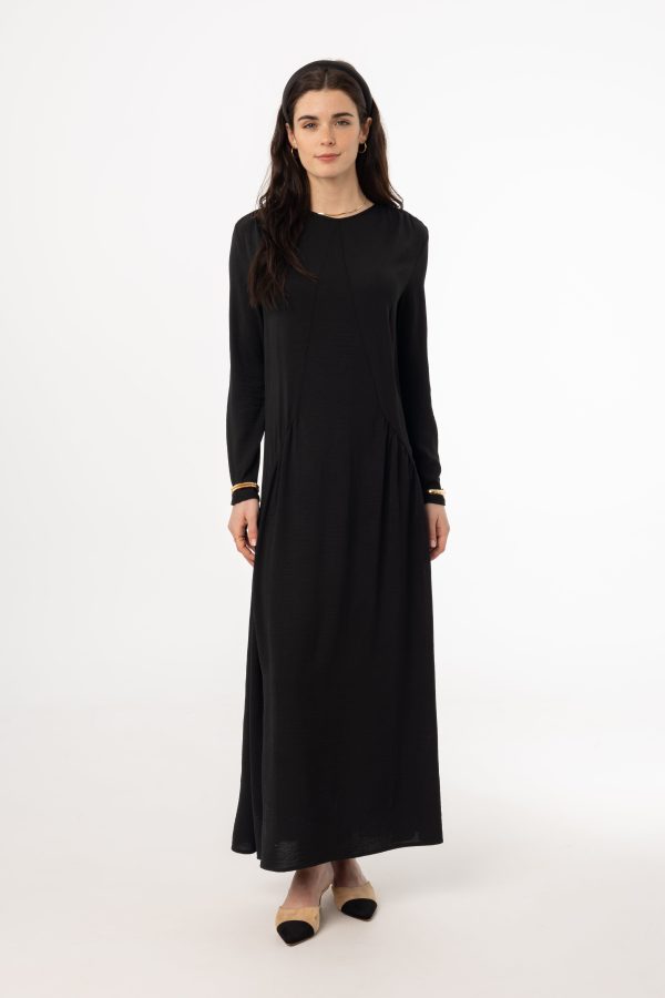 Black Detail Maxi Dress Discount