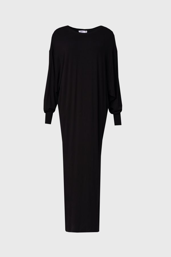 Black Oversized Dolman Sleeve Maxi Dress Online now - Image 5