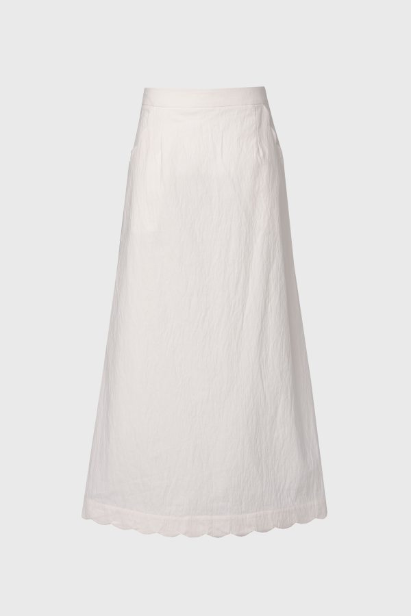 Cream Scalloped Maxi Skirt Sale - Image 5