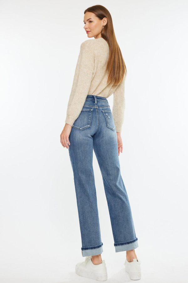Carrie Mid Rise True Straight Leg Jeans Supply - Image 2