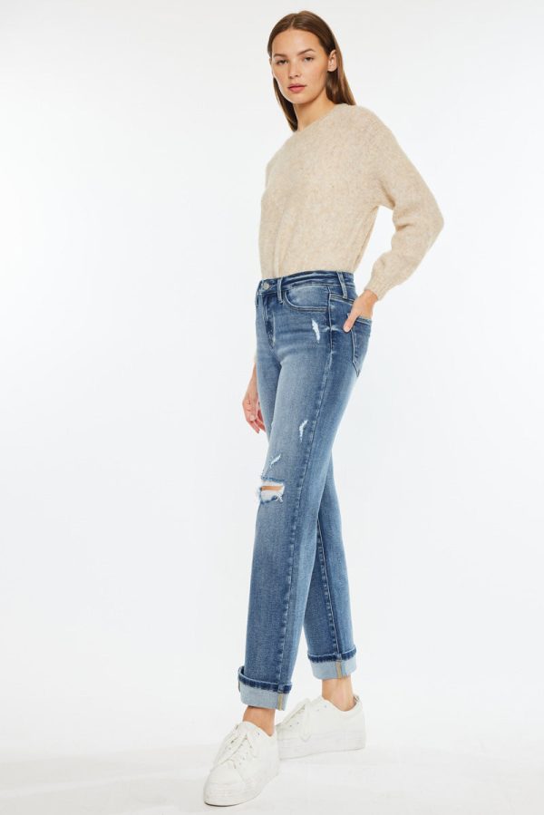 Carrie Mid Rise True Straight Leg Jeans Supply - Image 5