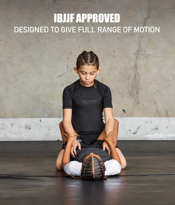 Kids  Standard Black Short Sleeve Wrestling Rash Guard Online - Image 5