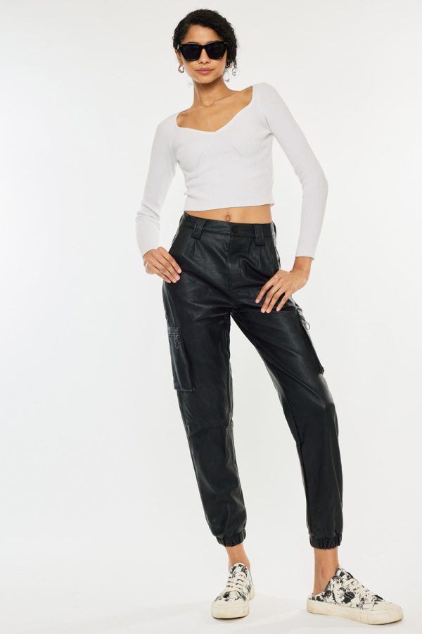 Rooney Ultra High Rise Faux Leather Joggers For Discount