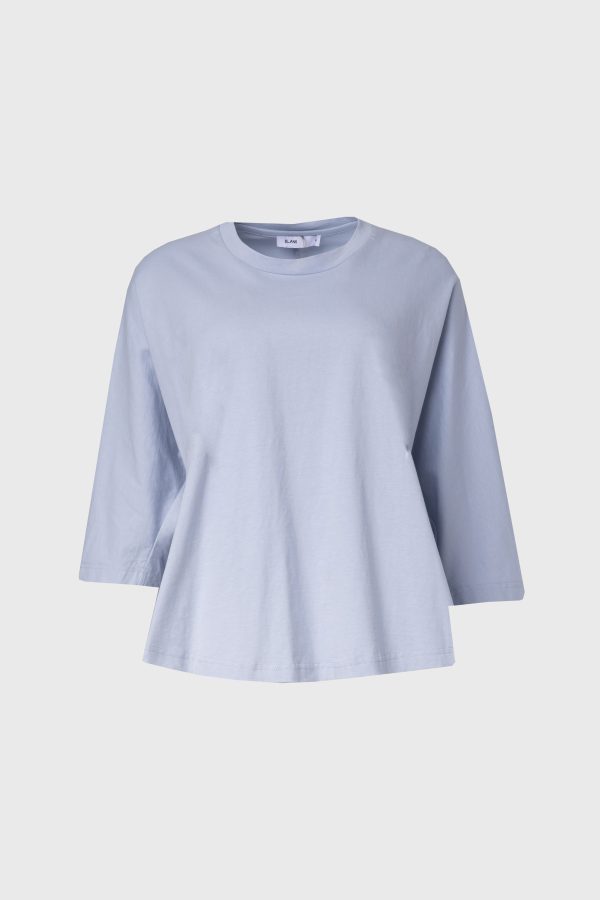 Blue Oversized Dolman 3 4 Sleeve T-Shirt For Sale - Image 5