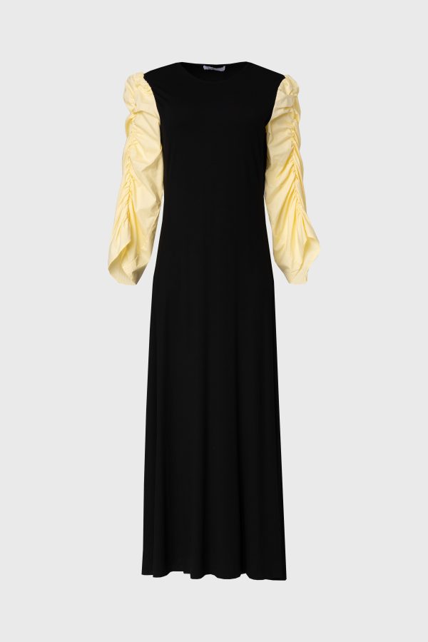 Black and Yellow Colorblock Maxi Dress on Sale - Image 5