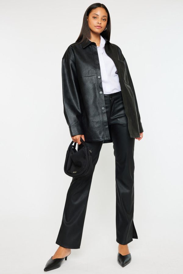 Margo Faux Leather Oversized Jacket Online - Image 4