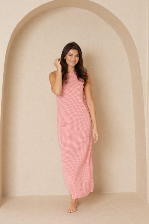 Red Checkered Maxi Jumper Hot on Sale - Image 5