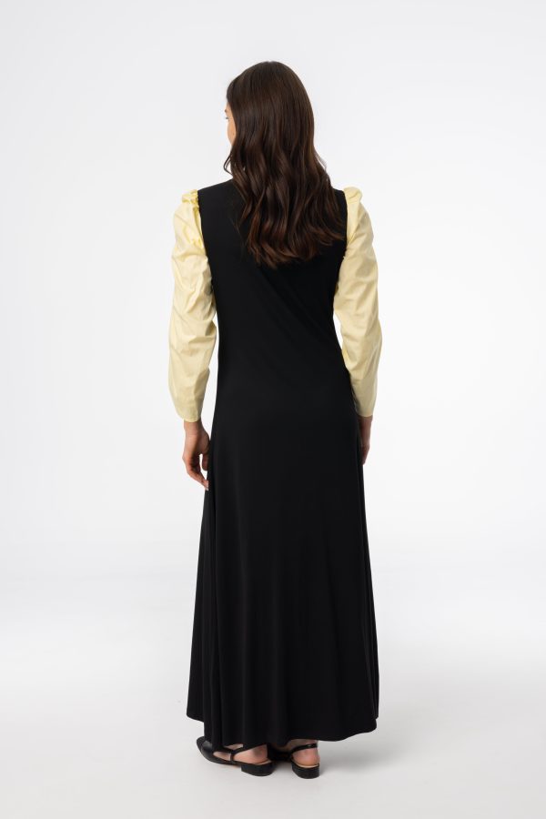 Black and Yellow Colorblock Maxi Dress on Sale - Image 3